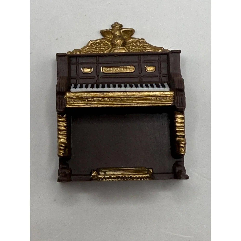 Miniature Dollhouse Upright Piano‎ – Victorian Style